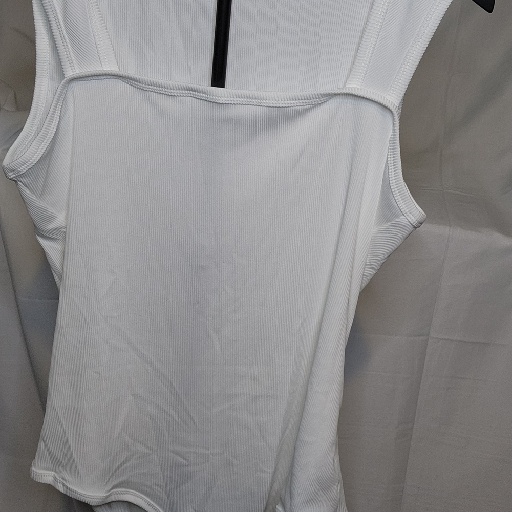 SHEIN White Ribbed Sleeveless Bodysuit